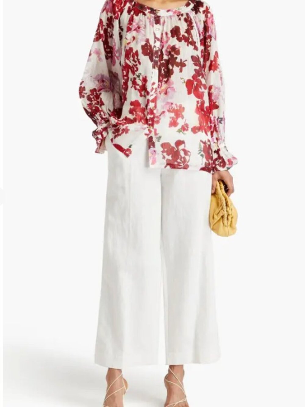 Aje  le corsaire floral-print shirt, size OS